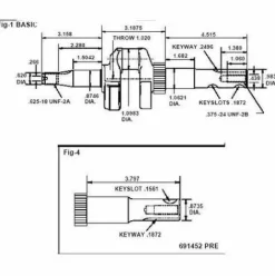 * 797019 Vilbrequin Pour Moteur Briggs Et Stratton (Ex 498566 Et 691452)> Accessoire Pour Tondeuse Et Autoportée