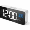 * Abcrital Reveil Numerique Led, Reveil Numerique Horloge De Bureau Miroir Reveil De Voyage Rechargeable Usb Avec 2 Alarmes/Snooze/Temperature> Accessoire Pour Tondeuse Et Autoportée