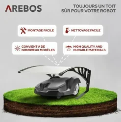 * Arebos Garage De Tondeuse Robot | Abri Pour Robot | Taille 102 X 79 X 46 Cm | Resistant Aux Intemperies + Protection Uv | Avec Pieds En Metal | Materiel De Montage Inclus> Accessoire Pour Tondeuse Et Autoportée
