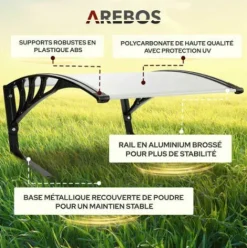 * Arebos Garage De Tondeuse Robot | Abri Pour Robot | Taille 102 X 79 X 46 Cm | Resistant Aux Intemperies + Protection Uv | Avec Pieds En Metal | Materiel De Montage Inclus><noscript><img width=