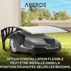 * Arebos Garage De Tondeuse Robot | Abri Pour Robot | Taille 102 X 79 X 46 Cm | Resistant Aux Intemperies + Protection Uv | Avec Pieds En Metal | Materiel De Montage Inclus><noscript><img width=