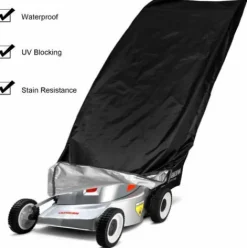 * Asupermall Housse De Tondeuse A Gazon Avec Revetement Impermeable Pare-Soleil Housse De Protection Anti-Dechirure Aux Uv Housse Avec Cordon De Serrage, Noir Noir><noscript><img width=