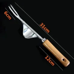 * Asupermall Manuel Bois Fourchette Sarclage En Acier Inoxydable Poignee Creuser Outil De Suppression De Transplantation Racine Outil><noscript><img width=