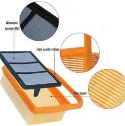 * Bearsu 2 Pieces Remplacer Le Filtre A Air + Pre-Filtre Adapte Pour Br320 Stihl Ts410 Ts420 Tondeuse A Gazon Remplacer 4238-140-1800 4238 140 4401 42381410300B><noscript><img width=