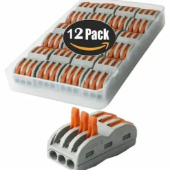 * Bearsu Bornes De Connexion Automatique, Rapide Connecteur De Fil De Cable, Connecteur A Ecrou A Levier, Assortiment De Conducteurs Connecteurs De Fils Compacts Spl-3 (Paquet De 12)> Accessoire Pour Tondeuse Et Autoportée