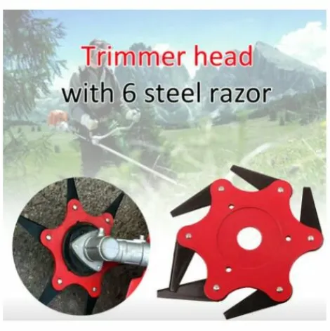 * Bf Trou De Montage 25 Mm Tete De Coupe A Six Feuilles Tete D'Herbe Accessoires De Tondeuse A Gazon Lame De Debroussailleuse Coupe-Herbe De Desherbage Universel> Accessoire Pour Tondeuse Et Autoportée