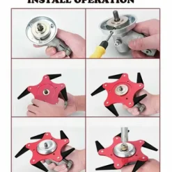 * Cisea Tete De Coupe Exterieure Lame De Debroussailleuse Accessoires De Tete De Tondeuse A Gazon 6 Remplacement De La Tondeuse De Rasoir En Acier Avec Affuteuse De Lame (Kits D'Adaptateur Non Inclus)> Accessoire Pour Tondeuse Et Autoportée