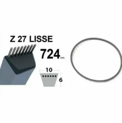 * Cyclingcolors Courroie Z27 10 Mm X 724 Mm Compatible Avec Honda Cg35063800H0 Castelgarden 35063800/0 Tondeuse Tracteur Motoculteur> Accessoire Pour Tondeuse Et Autoportée