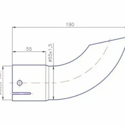 * Cyclingcolors Embout Tube Pot Echappement Diametre 55Mm Longueur 190Mm Noir Tracteur Engin Agricole Chantier> Accessoire Pour Tondeuse Et Autoportée