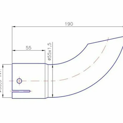 * Cyclingcolors Embout Tube Pot Echappement Diametre 55Mm Longueur 190Mm Noir Tracteur Engin Agricole Chantier> Accessoire Pour Tondeuse Et Autoportée