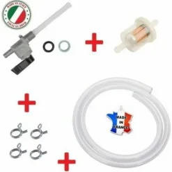 * Cyclingcolors Kit Essence Universel : Robinet M10 X 100 Noir + Durite + Filtre + Collier> Accessoire Pour Tondeuse Et Autoportée