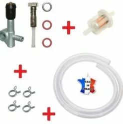 * Cyclingcolors Kit Essence Universel : Robinet A Tirette Mbk 88 + Durite + Filtre + Collier Mobylette> Accessoire Pour Tondeuse Et Autoportée