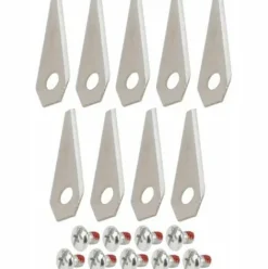 * Cyclingcolors 9X Lames De Robots Tondeuses + 9X Ecrous Compatible Avec Bosch Serie Indego 49X19Mm Acier Inoxydable> Accessoire Pour Tondeuse Et Autoportée