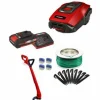 * Einhell Robot Tondeuse Freelexo 500 Bt Power X-Change + Coupe Bordure Gc-Ct 18/25 Li P Solo (18 V, Surface 500M2, Application Bluetooth) Livre Avec Kit D'Installation, Batterie 2,5Ah Et Chargeur> Robot Tondeuse