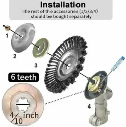 * Grid Cool Lame De Coupe-Herbe A Tete De Coupe-Herbe De 8 Pouces Avec Kit D'Adaptateur Universel 4Pcs><noscript><img width=