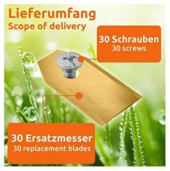 * Guazhunifr 30X Lames De Rechange En Acier Inoxydable Revetu De Titane Compatible Comprend Des Vis,Gua.B/Bon> Accessoire Pour Tondeuse Et Autoportée
