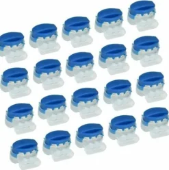 * Habientot 20 Pieces Connecteurs De Cable Remplis Des Resines, Connecteurs Pour Cable Peripherique, 314 Connecteurs De Cable Etanche 3 Trous, Parfait Pour Jardin & Exterieur Et Tondeuse Robot Bleu + Blanc,Oi-Fris> Accessoire Pour Tondeuse Et Autoportée