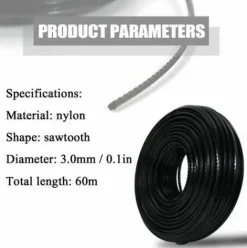 * Happyshopping 3.0Mm 60M Corde De Tonte En Nylon Corde De Tonte Tondeuse Accessoires Professionnels><noscript><img width=