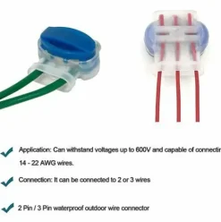 * Hklffja Connecteurs De Cable Remplis Des Resines Pour Jardin & Exterieur Et Tondeuse Robot,50 Pieces><noscript><img width=
