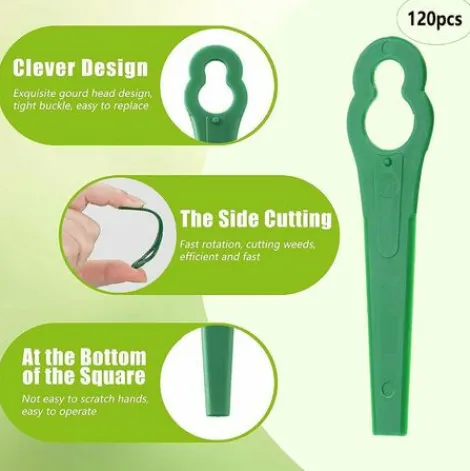 * Hklffja 120Pcs Lames En Plastique De Rechange Pour Coupe Bordure Lame De Tondeuse A Gazon Lames Pour Debroussailleuse Sans Fil Lames De Coupe De Remplacement Pour Jardin Pelouse (Vert)> Accessoire Pour Tondeuse Et Autoportée