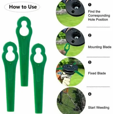 * Hklffja 120Pcs Lames En Plastique De Rechange Pour Coupe Bordure Lame De Tondeuse A Gazon Lames Pour Debroussailleuse Sans Fil Lames De Coupe De Remplacement Pour Jardin Pelouse (Vert)> Accessoire Pour Tondeuse Et Autoportée