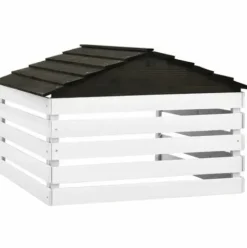 * Inlife Garage De Tondeuse A Gazon Noir Et Blanc 78X74X54 Cm Sapin><noscript><img width=