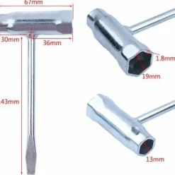 * Irisfr 13X19Mm Cle De Tronconneuse De Barre Pouroutils De Reparation Pour Pieces De Tronconneuse> Accessoire Pour Tondeuse Et Autoportée