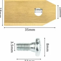 * Jeu De 45 Lames En Titane Pour Robots Tondeuses Gardena, Yardforce (3 G 0,75 Mm) + 45 Vis Groofoo><noscript><img width=