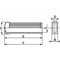 * Lem Select Poignee Plate Pvc 20X8 Mm Striee (Lot De 2)> Accessoire Pour Tondeuse Et Autoportée