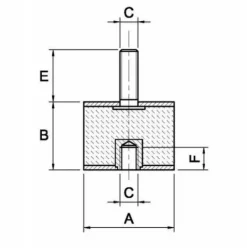 * Lem Select Silent Bloc Male X Femelle O60X50 M12X37 (A L'Unite)> Accessoire Pour Tondeuse Et Autoportée