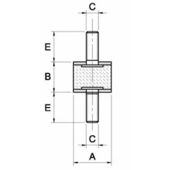 * Lem Select Silent Bloc Universel Male X Male O20X25 M6X16 (Lot De 4)> Accessoire Pour Tondeuse Et Autoportée