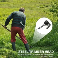 * Lifcausal Tete De Tondeuse Avec Lame De Coupe-Chaine A Bobine Tete De Tondeuse A Gazon D'Exterieur Outil De Mangeur De Tete De Tondeuse En Acier Pour Remplacement De Tondeuse A Gazon A Arbres Droits><noscript><img width=