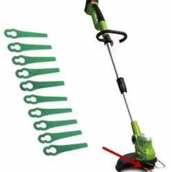 * Litzee 60 Pcs Green Plastic Edge Trimmer,Plastic Lawnmower Blades,Plastic Trimmer Blades,Lawn Mower Accessories><noscript><img width=