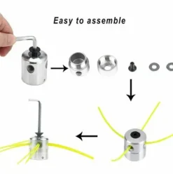 * Litzee 2Pcs Tete De Debroussailleuse Aluminium Fils Tete Coupe-Bordure Universelle Avec Tete Fil Nylon Pour Accessoires De Tondeuse A Gazon><noscript><img width=