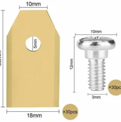 * Modou Couteau Lame Titane 30Pieces, Lame Robot Tondeuse A Gazon Avec Vis, Convient Aux Lames Tondeuse Robot De Differentes Marques Et Modeles, Pieces Et Accessoires Tondeuses A Gazon.> Accessoire Pour Tondeuse Et Autoportée