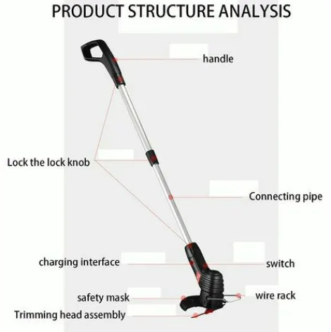 * Naxunnn Tondeuse A Gazon EÉlectrique Sans Fil Avec Batterie Portable Et Extensible Sans Fil Pour Terrasse, Jardin> Tondeuse Électrique Filaire