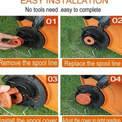 * Ocxin Bobines De Fil De Tondeuse A Gazon Pour Worx Wa0004.1 (Longueur 3M Diametre 1.65Mm) Bobines De Fil En Nylon Coupe-Fil Wa0010 Tous 20V (Worx Wa0004.1, 4 Pieces)><noscript><img width=