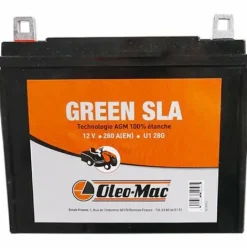 * Oleo Mac Batterie Tracteur Tondeuse 12V 28Ah + Gauche><noscript><img width=