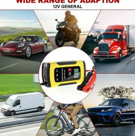* Osqi Chargeur De Batterie Intelligent Portable A Ecran Lcd 6A/12V Avec Type De Reparation De Protections Multiples Pour Batterie De Moto De Voiture> Accessoire Pour Tondeuse Et Autoportée