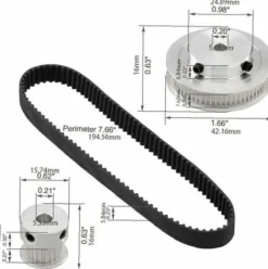 * Osqi 2Gt Roue Synchrone 20 60 Dents Alesage Poulie Synchrone En Aluminium Gt2 Systeme De Poulie De Courroie De Distribution><noscript><img width=
