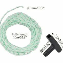 * Osqi Lot De 2 Cordes De Demarrage De 10 M (Diametre : 3 Mm), Corde De Traction Avec 2 Poignees De Demarrage Pour Tondeuse A Gazon Husqvarna Stihl Poulan Vert> Accessoire Pour Tondeuse Et Autoportée