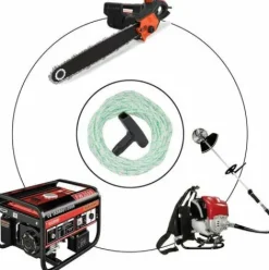 * Osqi Lot De 2 Cordes De Demarrage De 10 M (Diametre : 3 Mm), Corde De Traction Avec 2 Poignees De Demarrage Pour Tondeuse A Gazon Husqvarna Stihl Poulan Vert><noscript><img width=