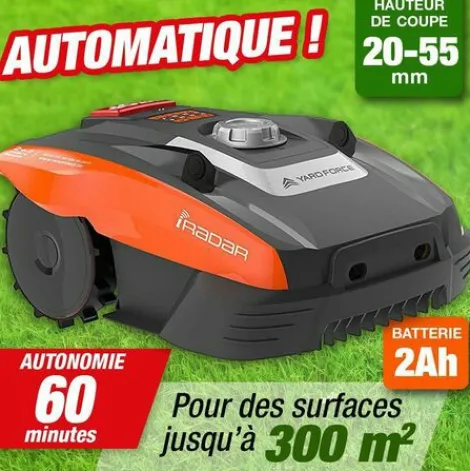 * Outiror Robot De Tonte Batterie 20 V Surface 300M2 Avec Cable De Guidage> Robot Tondeuse