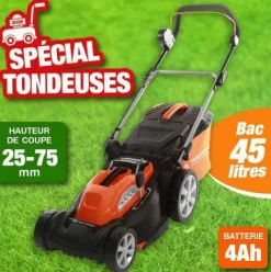 * Outiror Tondeuse EÉlectrique Sans Fil, A Batterie Rechargeable 40Cm Largeur De Coupe.> Tondeuse À Batterie