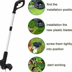 * Oylda 50Pcs Lame De Coupe En Plastique Pour Tondeuse A Gazon Compatible Avec La Debroussailleuse, Rouge><noscript><img width=