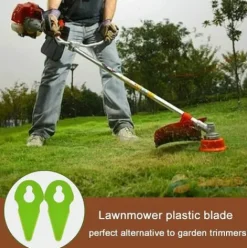 * Oylda 50Pcs Lame De Coupe En Plastique Pour Tondeuse A Gazon Compatible Avec La Debroussailleuse, Rouge><noscript><img width=