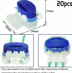 * Pesce 20 Pieces Connecteur De Cable Remplis De Gel Resine, Connecteur Etanche, Colliers De Connexion Pour Jardin Exterieur La Tondeuse A Gazon Robotique><noscript><img width=