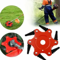 * Qersta Lame De Tondeuse A Gazon En Dents De Scie, Tete De Tonte A Six Lames, Accessoires De Desherbage Agricole 0,5 Lame Noire A Corps Rouge> Accessoire Pour Tondeuse Et Autoportée