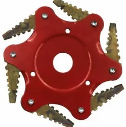 * Qersta Lame De Tondeuse A Gazon En Dents De Scie, Tete De Tonte A Six Lames, Accessoires De Desherbage Agricole 0,5 Lame Noire A Corps Rouge><noscript><img width=