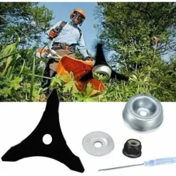 * Regalos 8 X 3T Lame De Debroussailleuse Avec Kit D'Entretien D'Accessoire D'Adaptateur De Lame De Tondeuse A Gazon De Machine De Jardinage Pour Mauvaises Herbes Fraiches Et Tondeuse.> Accessoire Pour Tondeuse Et Autoportée